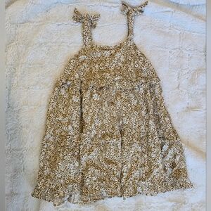 Rylee + Cru Floral Dress in Brown and White